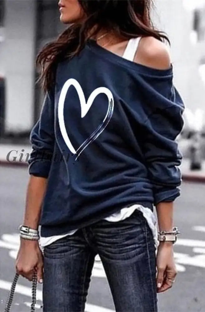 Only 18.68 usd for Women's Pullover Sweatshirt Heart Printed Long
